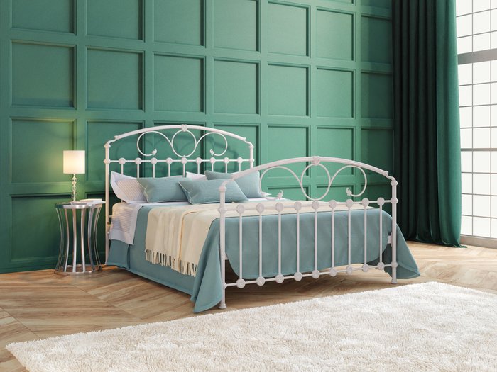 Кровать Розалин 120х200 бело-глянцевого цвета - купить Кровати для спальни по цене 60345.0