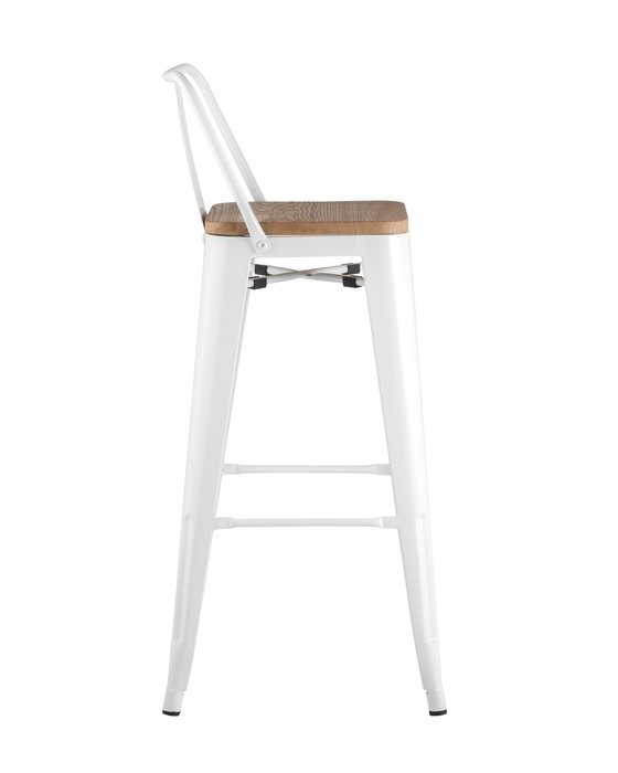 Стул барный Tolix Wood со спинкой белый глянцевый - купить Барные стулья по цене 6610.0