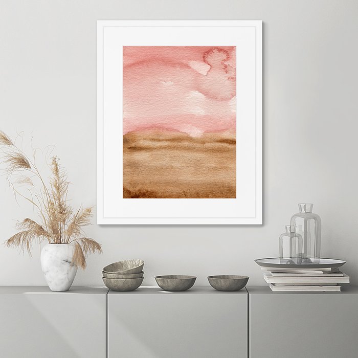 Репродукция картины в раме Sunset over the field - лучшие Картины в INMYROOM