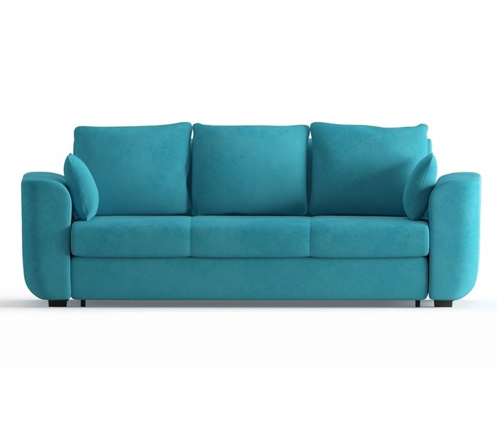 Диван-кровать Салтфорд в обивке из велюра голубого цвета - купить Прямые диваны по цене 44590.0