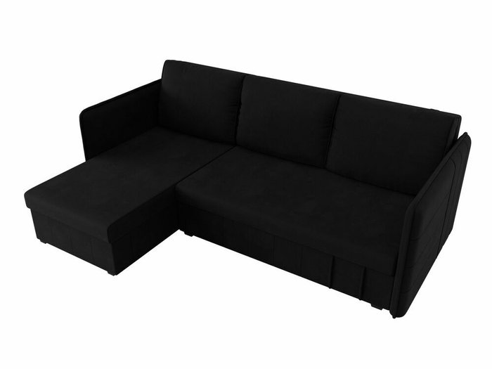 Угловой диван-кровать Слим черного цвета левый угол - купить Угловые диваны по цене 28999.0