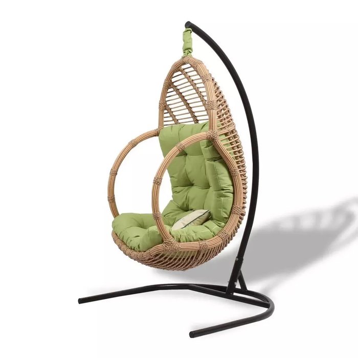 Подвесное кресло Лучиано бежево-зеленого цвета - купить Подвесные кресла по цене 103300 Подвесное кресло Лучиано бежево-зеленого цвета - купить Подвесные кресла по цене 103300