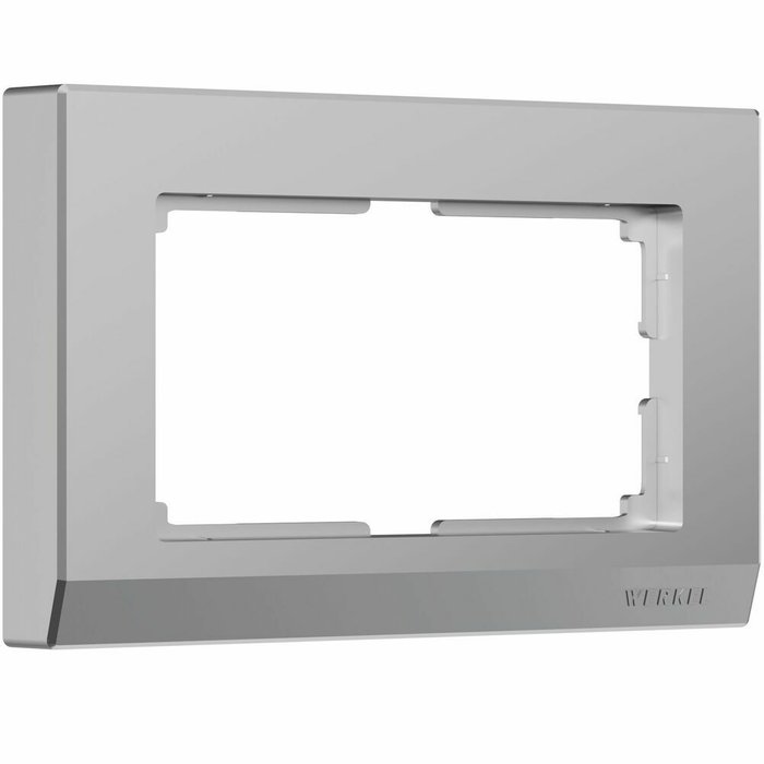 Рамка из пластика для двойной розетки Stark серебряный W0081806 Рамка из пластика для двойной розетки Stark серебряный W0081806