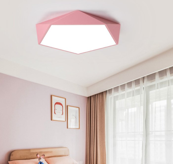 Потолочный светильник Meterio 62 розового цвета - купить Потолочные светильники по цене 32625.0