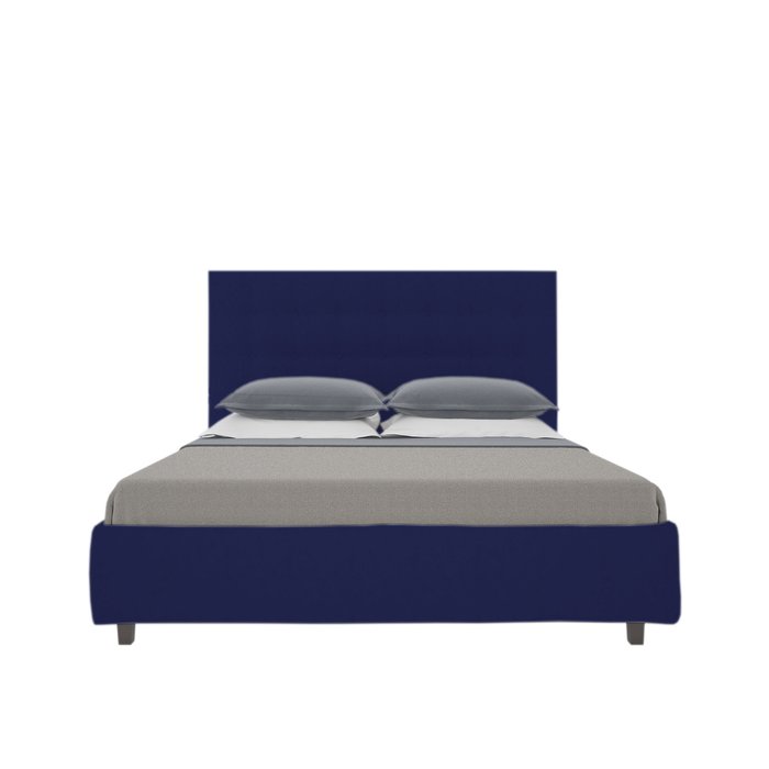 Кровать "Royal Black" Велюр Синий 160х200 - лучшие Кровати для спальни в INMYROOM