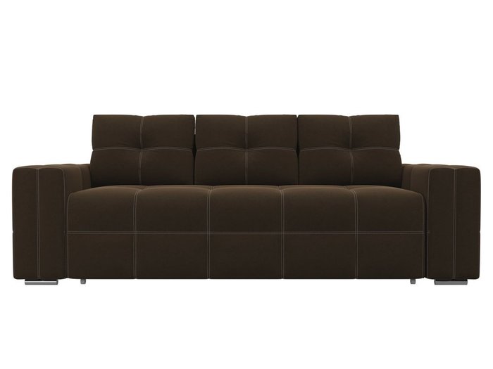 Прямой диван-кровать Леос коричневого цвета - купить Прямые диваны по цене 37390.0