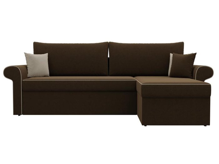Угловой диван-кровать Милфорд темно-коричневого цвета правый угол - купить Угловые диваны по цене 43990.0