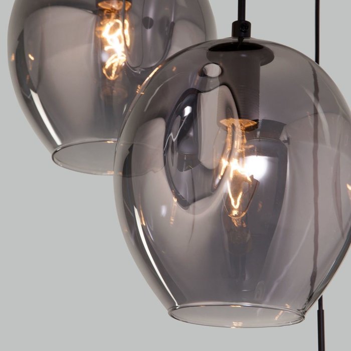 Подвесной светильник со стеклянными плафонами 50195/3 черный жемчуг Mill - лучшие Подвесные люстры в INMYROOM
