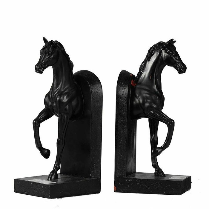 Набор из двух держателей для книг Лошади черного цвета - купить Фигуры и статуэтки по цене 7870.0
