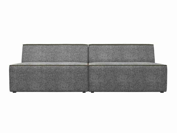 Прямой модульный диван Монс серого цвета с коричневым кантом - купить Прямые диваны по цене 44999.0