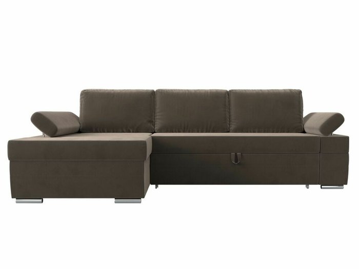 Угловой диван-кровать Канкун коричневого цвета левый угол - купить Угловые диваны по цене 72999.0