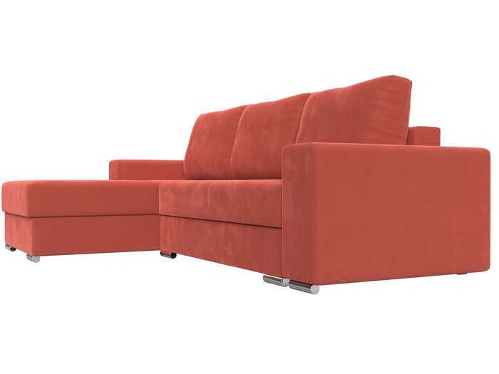 Угловой диван-кровать Дрезден кораллового цвета левый угол - лучшие Угловые диваны в INMYROOM