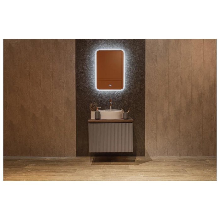 Зеркало Silver Mirrors Stiv-Lite 500х700 - 2 (открытая подсветка, cенсорный выключатель, подогрев) - лучшие Настенные зеркала в INMYROOM