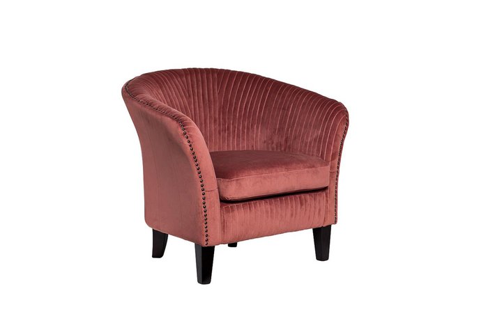 Кресло в обивке из велюра темно-розового цвета - купить Интерьерные кресла по цене 49680.0
