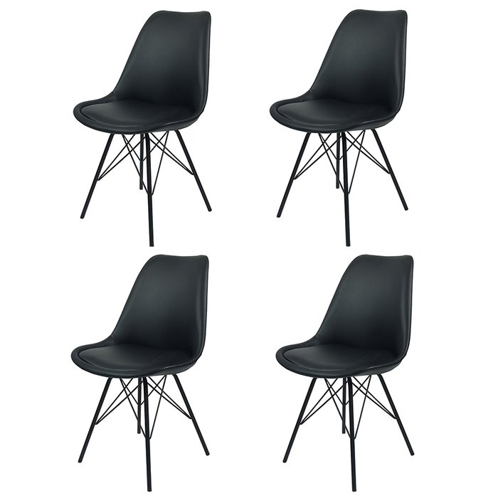 Набор из четырех стульев Mirkl черного цвета