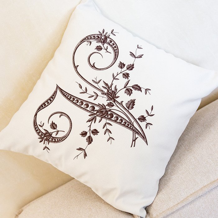 Декоративная подушка Азбука мечты буква V белого цвета - купить Декоративные подушки по цене 2000.0