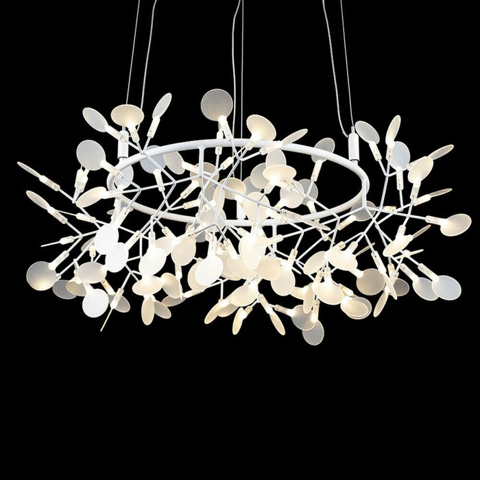 Подвесная светодиодная люстра Heracleum белого цвета - лучшие Подвесные люстры в INMYROOM
