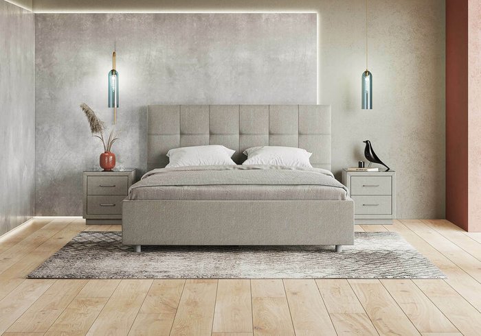 Кровать Richmond 160х200 бежево-коричневого цвета без основания и подъемного механизма - купить Кровати для спальни по цене 25000.0