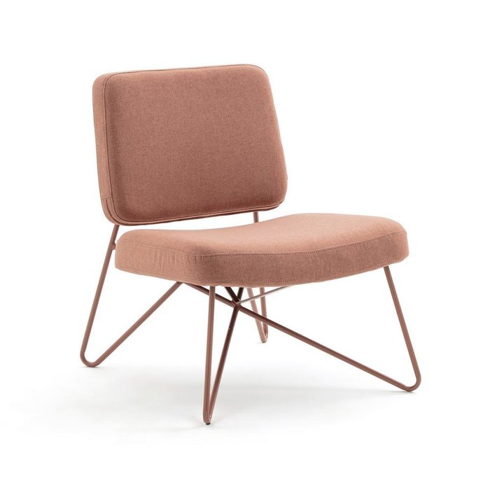 Кресло в винтажном стиле Koper розового цвета