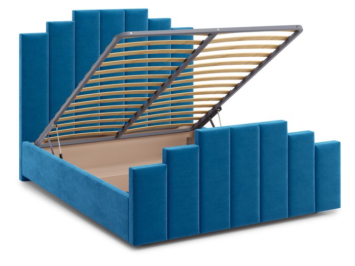 Кровать Velino 160х200 сине-голубого цвета с подъемным механизмом - лучшие Кровати для спальни в INMYROOM