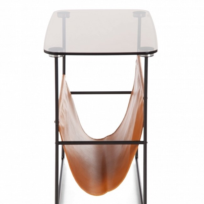 Приставной стол Alba со стеклянной столешницей коричневого цвета - купить Кофейные столики по цене 14214.0