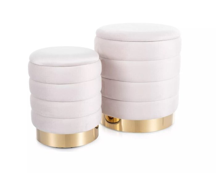 Набор из двух пуфов Britta светло-бежевого цвета