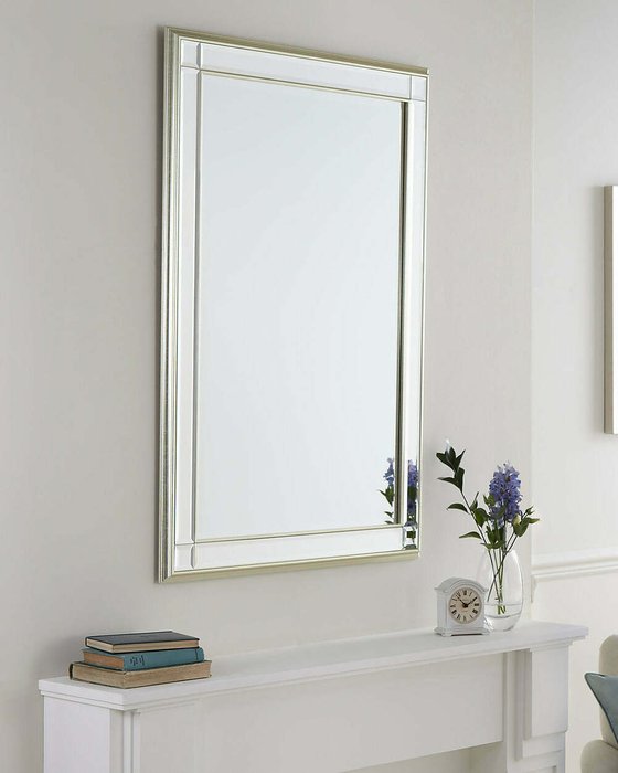 Настенное зеркало Дорсет Soho Silver в раме серебряного цвета  - лучшие Настенные зеркала в INMYROOM
