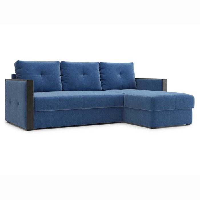 Угловой диван-кровать Винг синего цвета - купить Угловые диваны по цене 90491.0