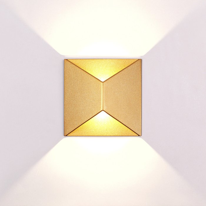 Уличный настенный светодиодный светильник Tibro золотого цвета
