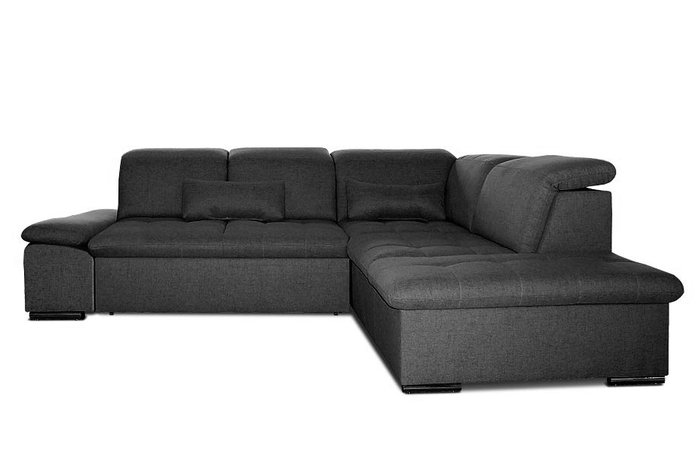 Угловой диван-кровать Престон темно-серого цвета