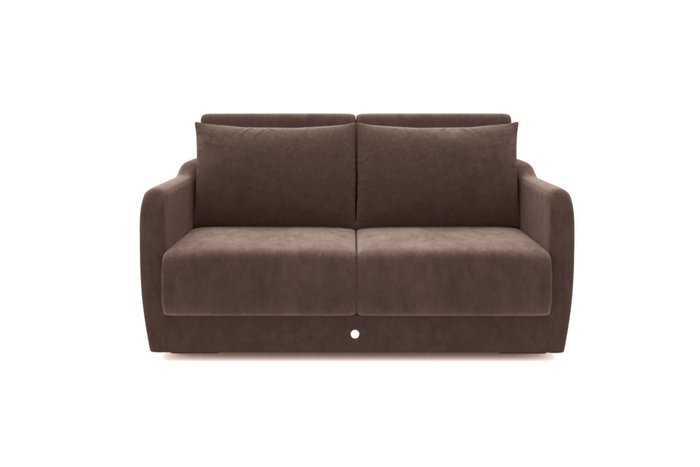 Прямой диван-кровать серо-коричневого цвета 