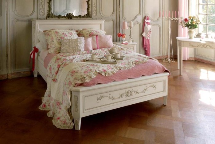 Кровать Камея белого цвета 140х190  - купить Кровати для спальни по цене 178000.0