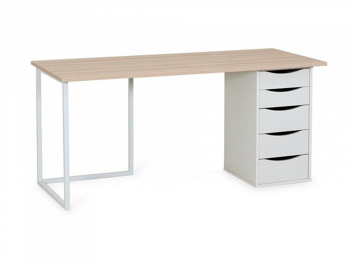 Письменный стол Board 120x50 с основанием белого цвета - лучшие Письменные столы в INMYROOM