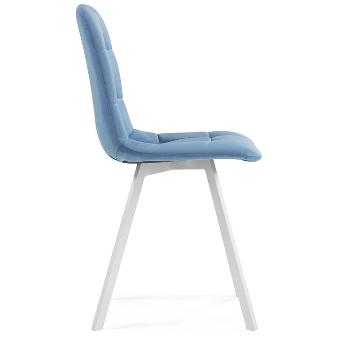 Стул Чилли голубого цвета с белыми ножками - лучшие Обеденные стулья в INMYROOM