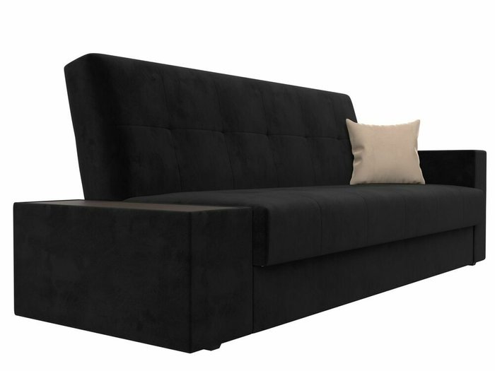 Диван-кровать Лига 020 черного цвета со столом слева - лучшие Прямые диваны в INMYROOM
