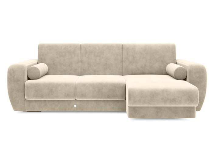 Угловой диван-кровать светло-бежевого цвета