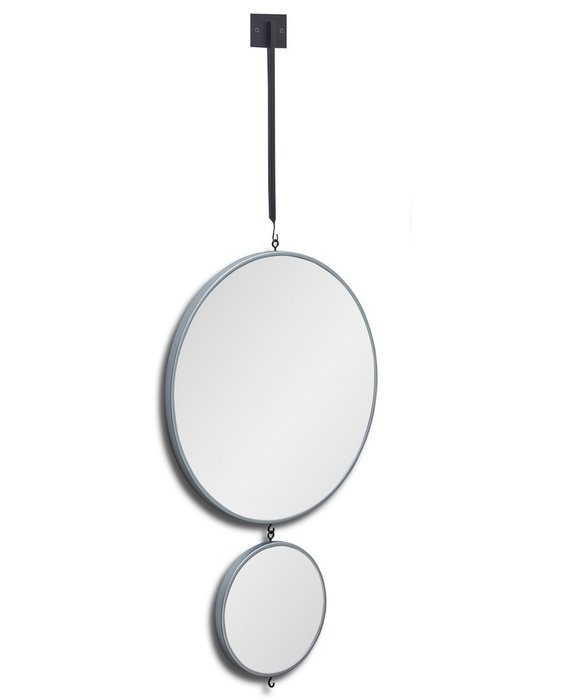 Настенное зеркало Tandem L в раме серебряного цвета - лучшие Настенные зеркала в INMYROOM
