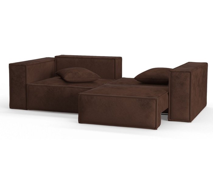 Диван-кровать из велюра Ли Рой коричневого цвета - лучшие Прямые диваны в INMYROOM