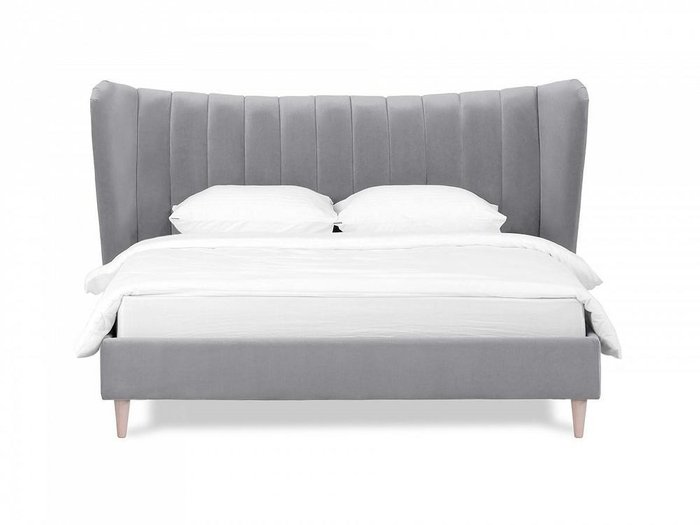 Кровать Queen Agata L 160х200 серого цвета - купить Кровати для спальни по цене 71640.0