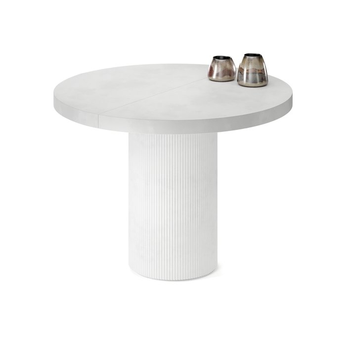 Обеденный стол раздвижной Тиаки М белого цвета - лучшие Обеденные столы в INMYROOM