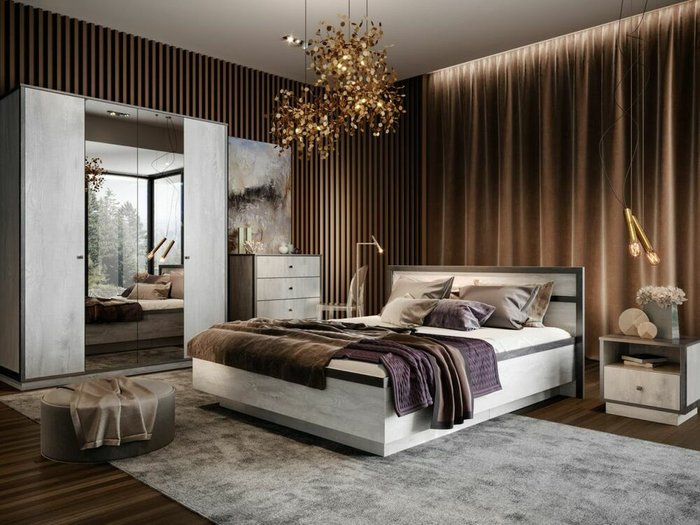 Кровать Тиффани 160х200 серого цвета - купить Кровати для спальни по цене 36903.0