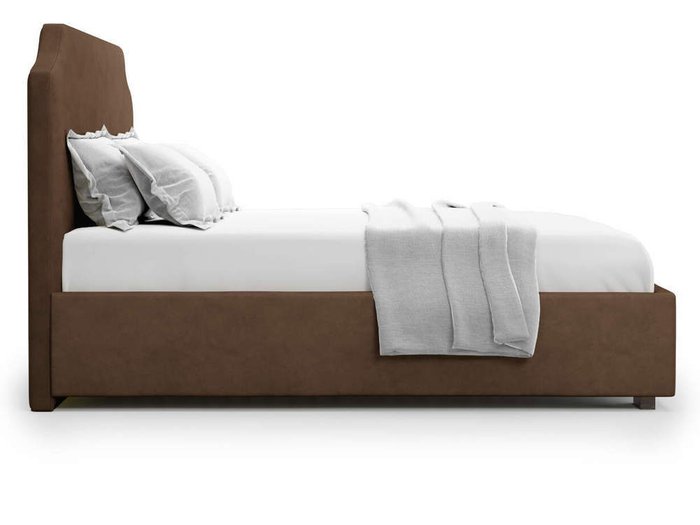 Кровать Izeo без подъемного механизма 180х200 шоколадного цвета - лучшие Кровати для спальни в INMYROOM