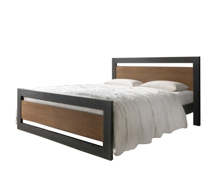 Кровать Чарльстон 160х200 черно-коричневого цвета - купить Кровати для спальни по цене 34990.0