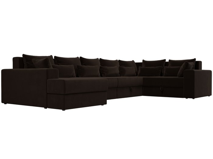 Угловой диван-кровать Мэдисон коричневого цвета правый угол - лучшие Угловые диваны в INMYROOM