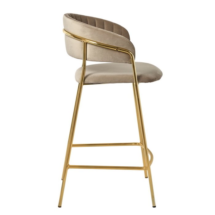 Стул полубарный Turin цвета латте с золотыми ножками - лучшие Барные стулья в INMYROOM