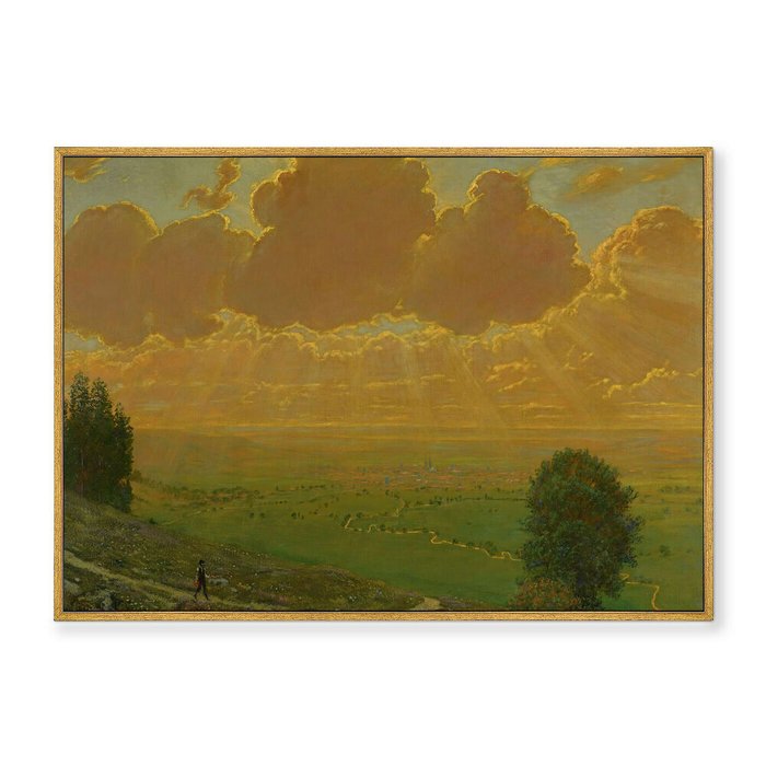Репродукция картины на холсте Sunburst Over Sackingen, 1910г. - купить Картины по цене 21999.0
