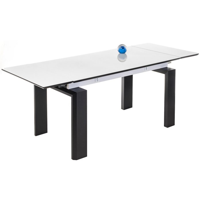 Раздвижной обеденный стол Давос белого цвета - лучшие Обеденные столы в INMYROOM