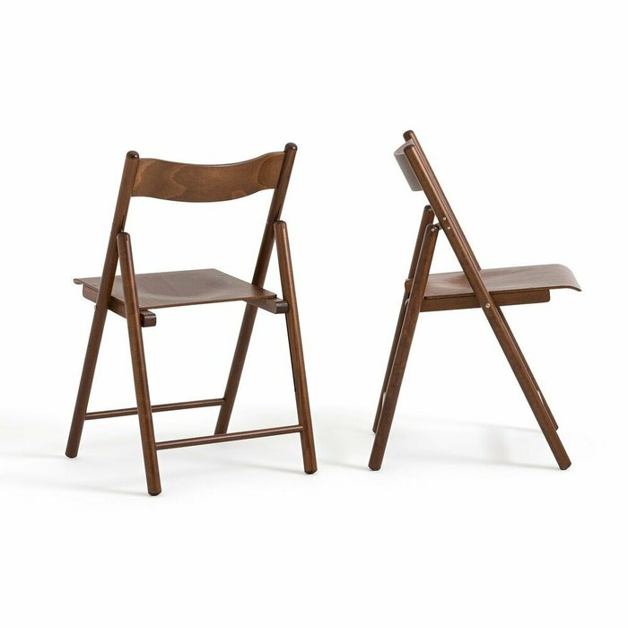 Комплект из двух стульев складных Из бука Panni коричневого цвета - купить Обеденные стулья по цене 22522.0