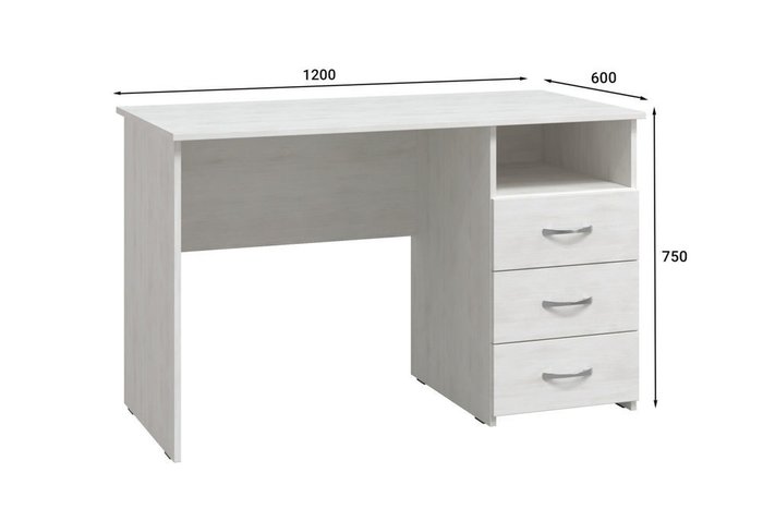 Стол письменный Классик белого цвета с тремя ящиками - купить Письменные столы по цене 10380.0