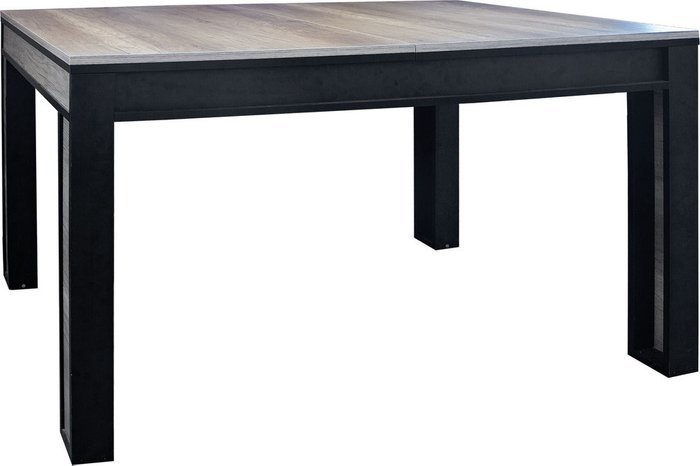 Раздвижной обеденный стол Каньон бежево-черного цвета - лучшие Обеденные столы в INMYROOM